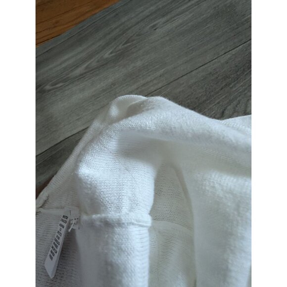 Ann Taylor Loft White Long Sleeve Top With Tassel Tie Detail Womens L Boho - Picture 7 of 10